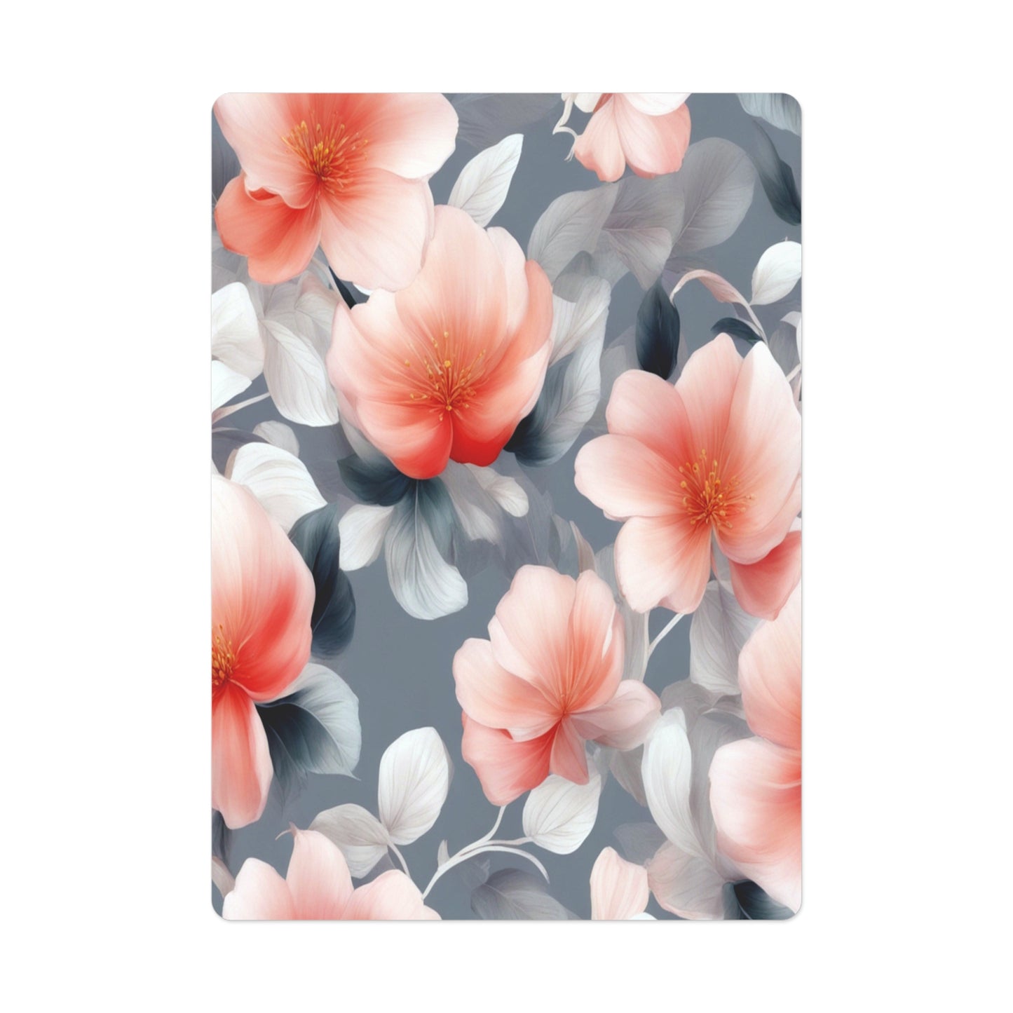 Red Blossom Floral Bunch Poker Cards