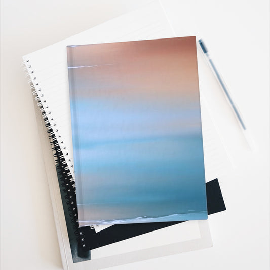 Blue Sea Peach Fog 5" x 7" Journal - 128 Ruled Line pages