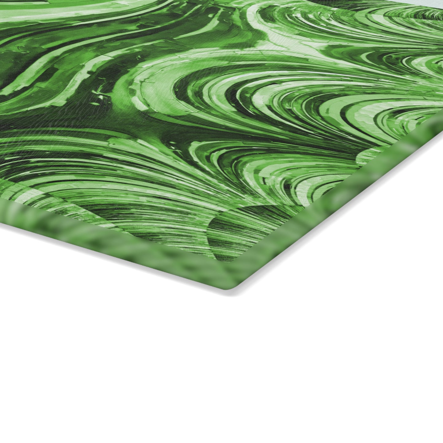 Uzi Spiral Mint Pastel 11" x 15" Glass Cutting Board