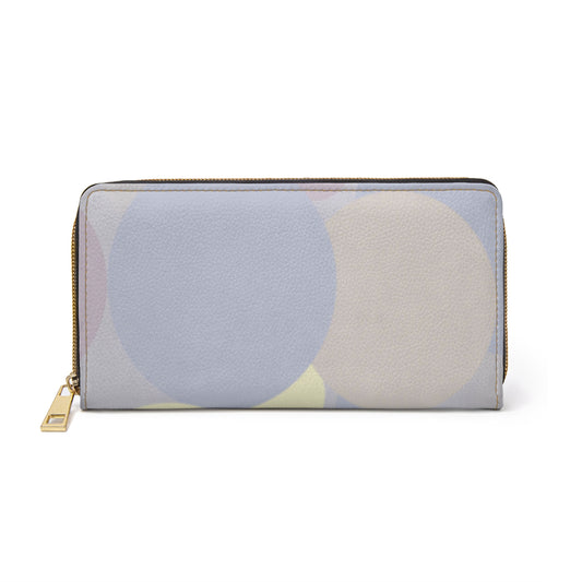 Pastel Soft Blue and Soft White Patches Elegant Abstract Zipper Wallet - Stylish & Functional Accessory for Everyday Use