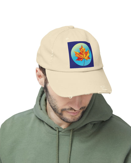 Alpha Maple Leaf Unisex Distressed Cap