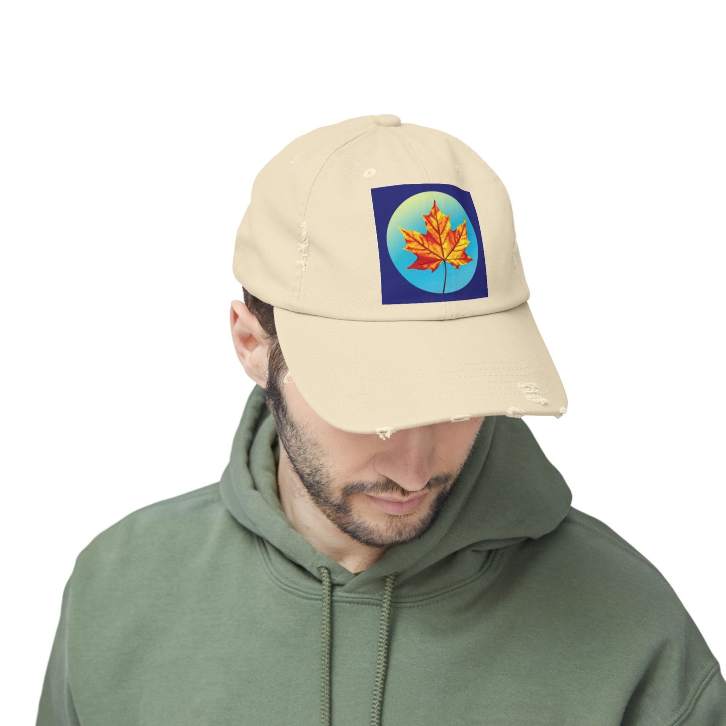 Alpha Maple Leaf Unisex Distressed Cap