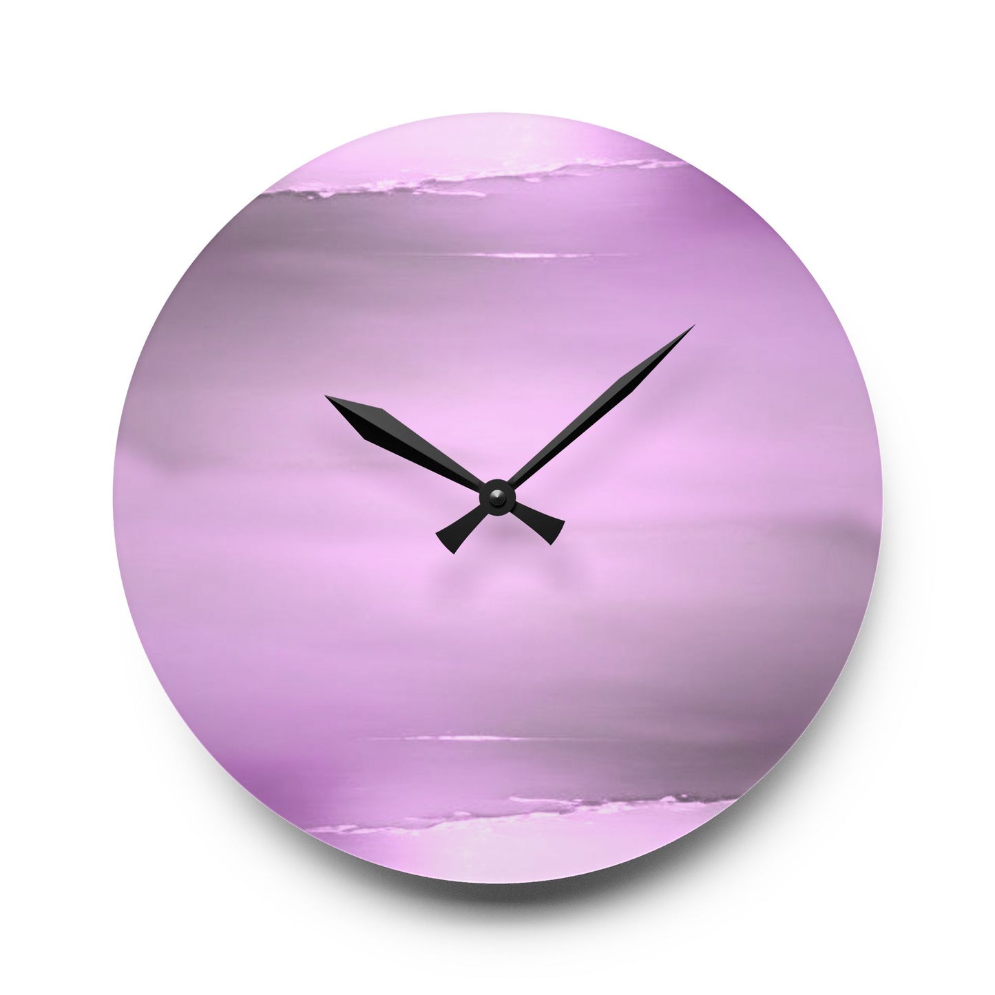 Dark Pink Sea Amethyst Fog Acrylic Wall Clock, Round or Square, 10.75" x 10.75"