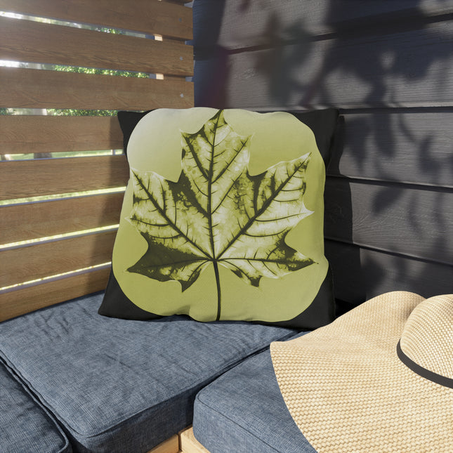 Lemongrass Maple Leaf 18" x 18" Outdoor Pillow