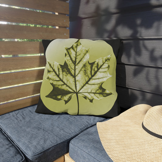 Lemongrass Maple Leaf 18" x 18" Outdoor Pillow