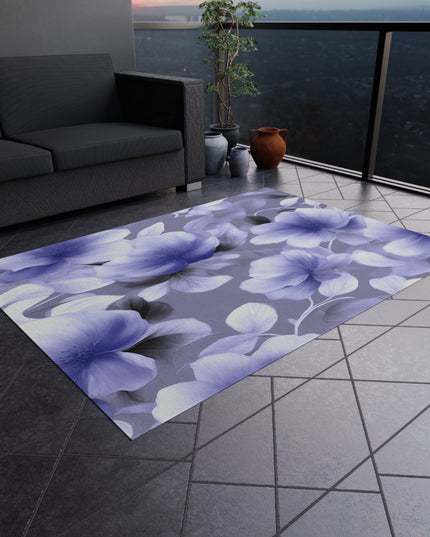 Indigo Blossom Floral Bunch Outdoor Rug, 60" x 84"