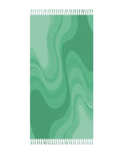 Mint Green Wavey 38" × 81" Boho Beach Cloth