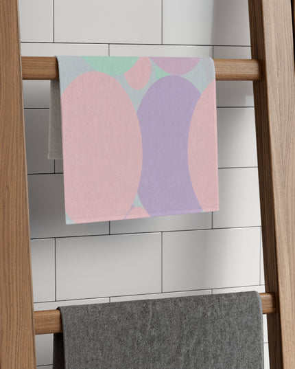 Pastel Peach and Soft Green Patches Rally Towel, 11" x 18"