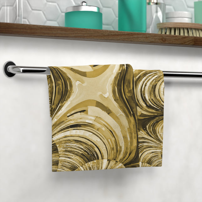 Uzi Spiral Light Brown Face Towel, 13" x 13"