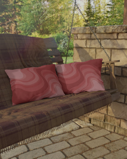 Power Red Wavey 20" x 14" Outdoor Pillow