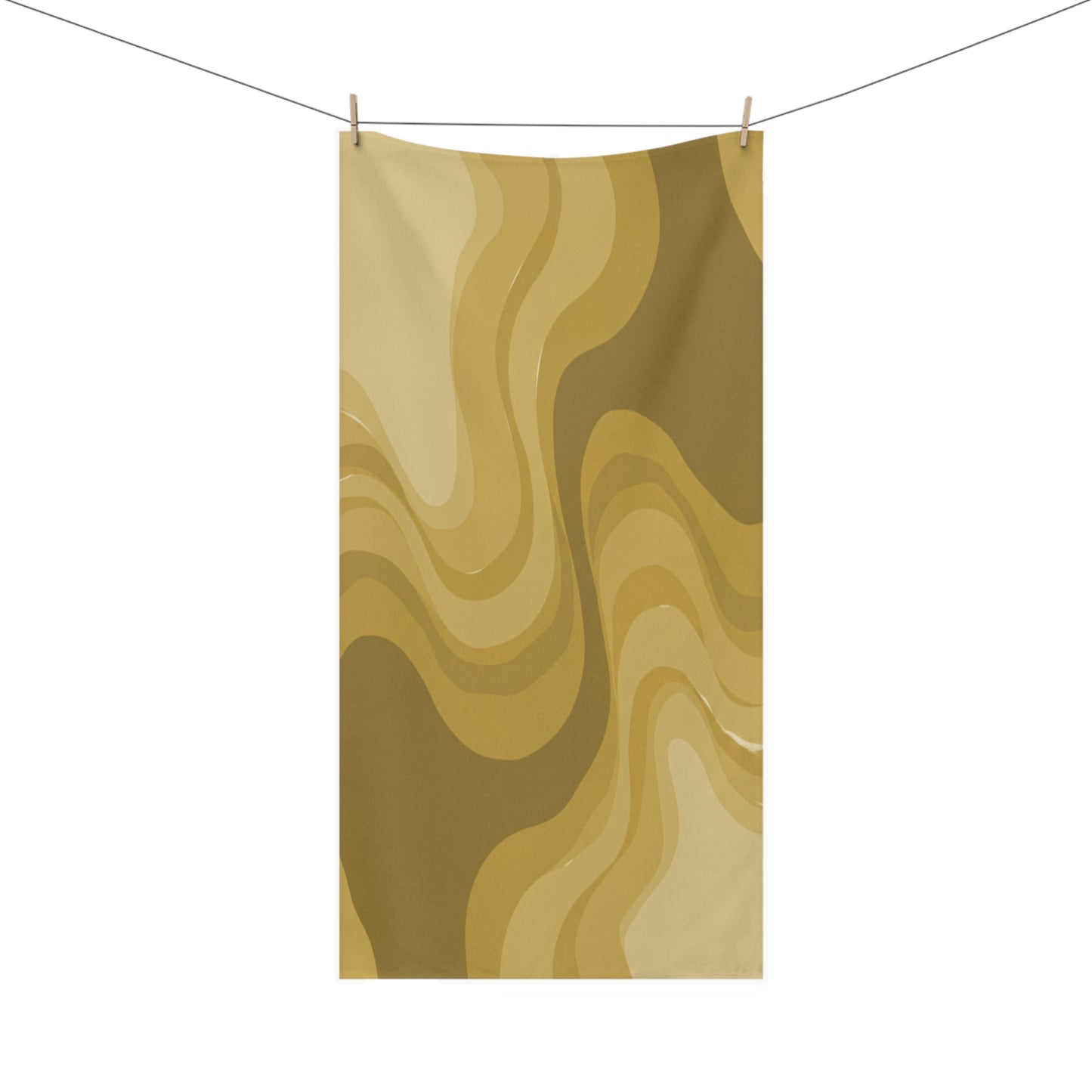 Brown Wavey 30" x 60" Mink-Cotton Towel (50% polyester, 50% cotton)