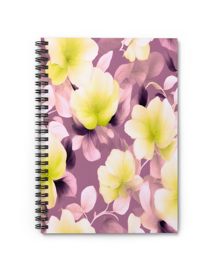 Lemon Blossom Floral Bunch Spiral Notebook - Ruled Line, 6" x 8", 118 pages