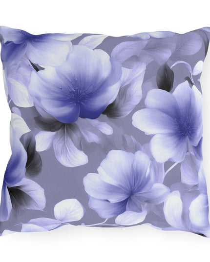 Indigo Blossom Floral Bunch Outdoor Pillow, 16" x 16"