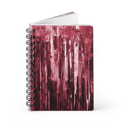 Striped Ruby Spiral Bound Journal, 5" x 7" 150 pages