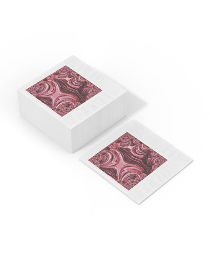 Uzi Spiral Ruby White Coined Napkins, 6.5" x 6.5"