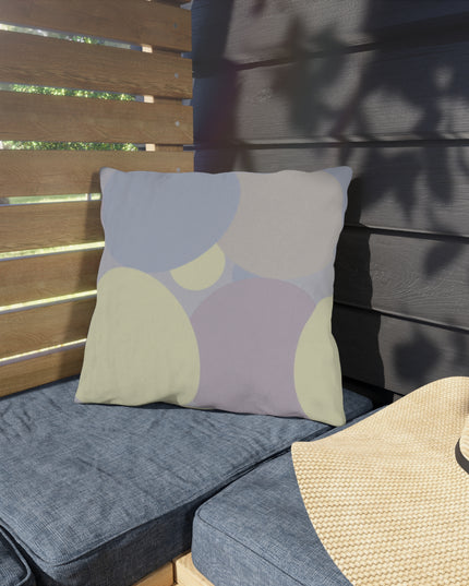 Pastel Soft Blue and Soft White Patches 16" x 16" Outdoor Pillows