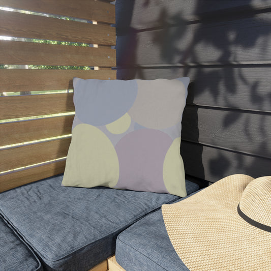 Pastel Soft Blue and Soft White Patches 16" x 16" Outdoor Pillows