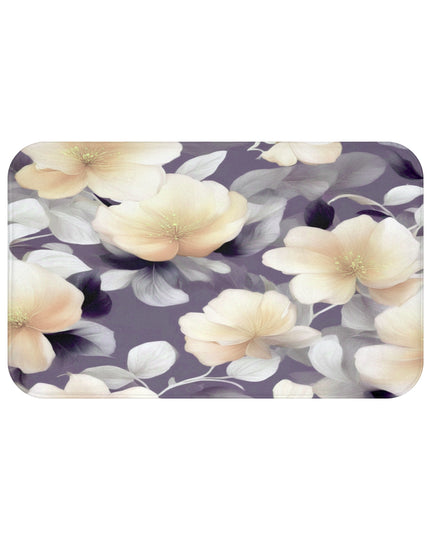 White Blush Floral Bunch 34" x 21" Bath Mat