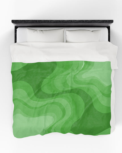 Greenie Meanie Wavey Velveteen Plush Blanket, 60" x 80"