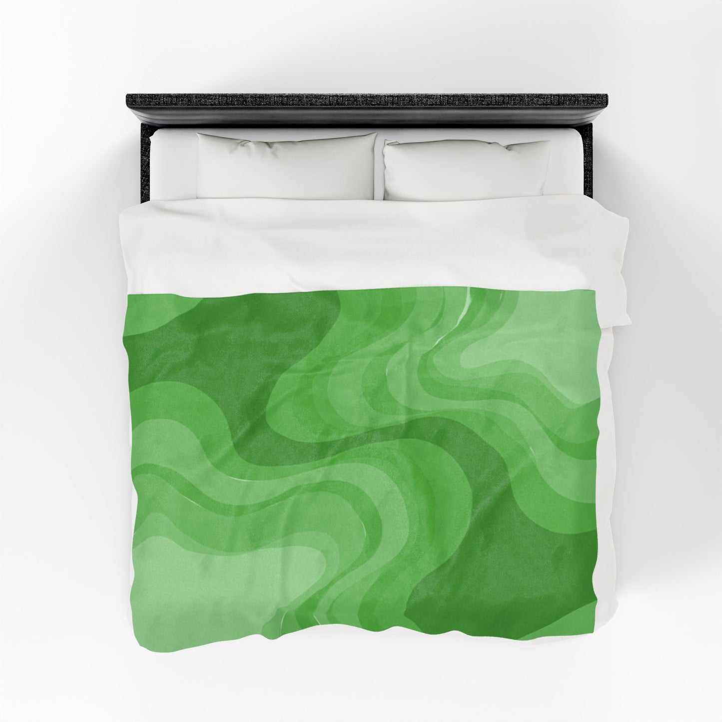 Greenie Meanie Wavey Velveteen Plush Blanket, 60" x 80"