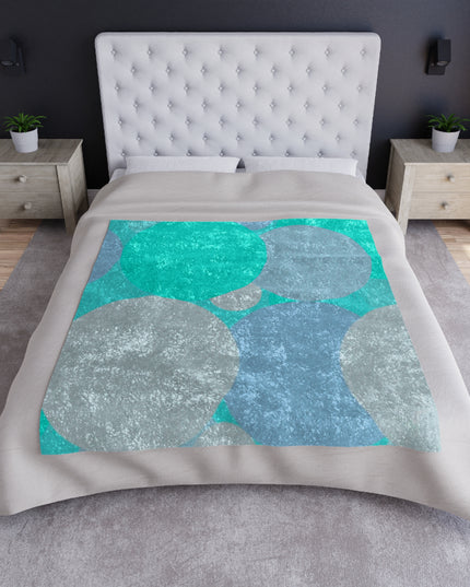 Pastel Tan and Tif Patches 50" x 60" Crushed Velvet Blanket