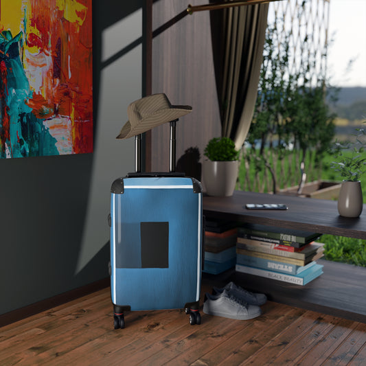 Blue Shadow Small Suitcase with built in lock, 4 double-wheels, telescopic handle, and ABS back hard-shell