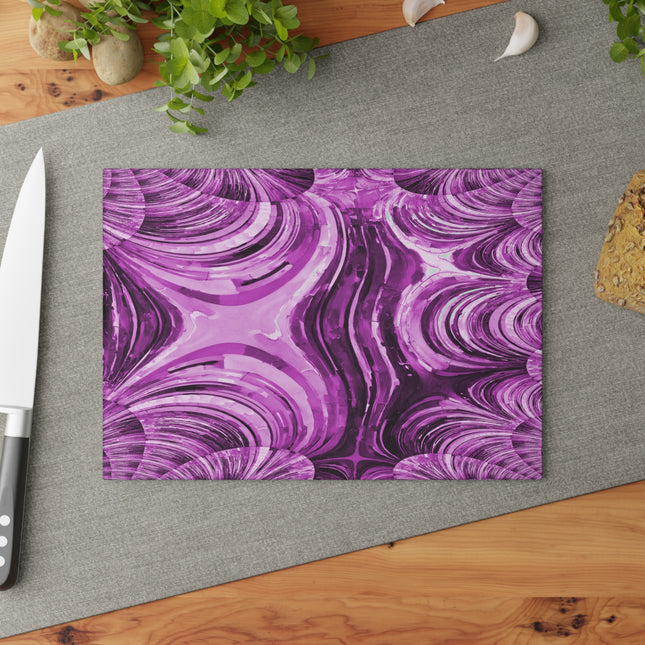 Uzi Spiral Powder Lavender Pastel 8" x 11" Glass Cutting Board