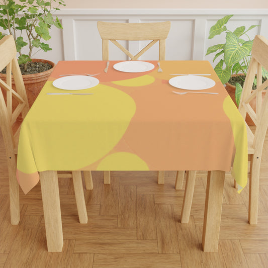Pastel Bright Oranges Patches Tablecloth, 55" x 55"