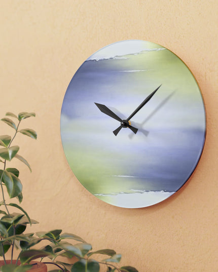Lavender Sea Golden Fog Acrylic Wall Clock, Round or Square, 10.75" x 10.75"