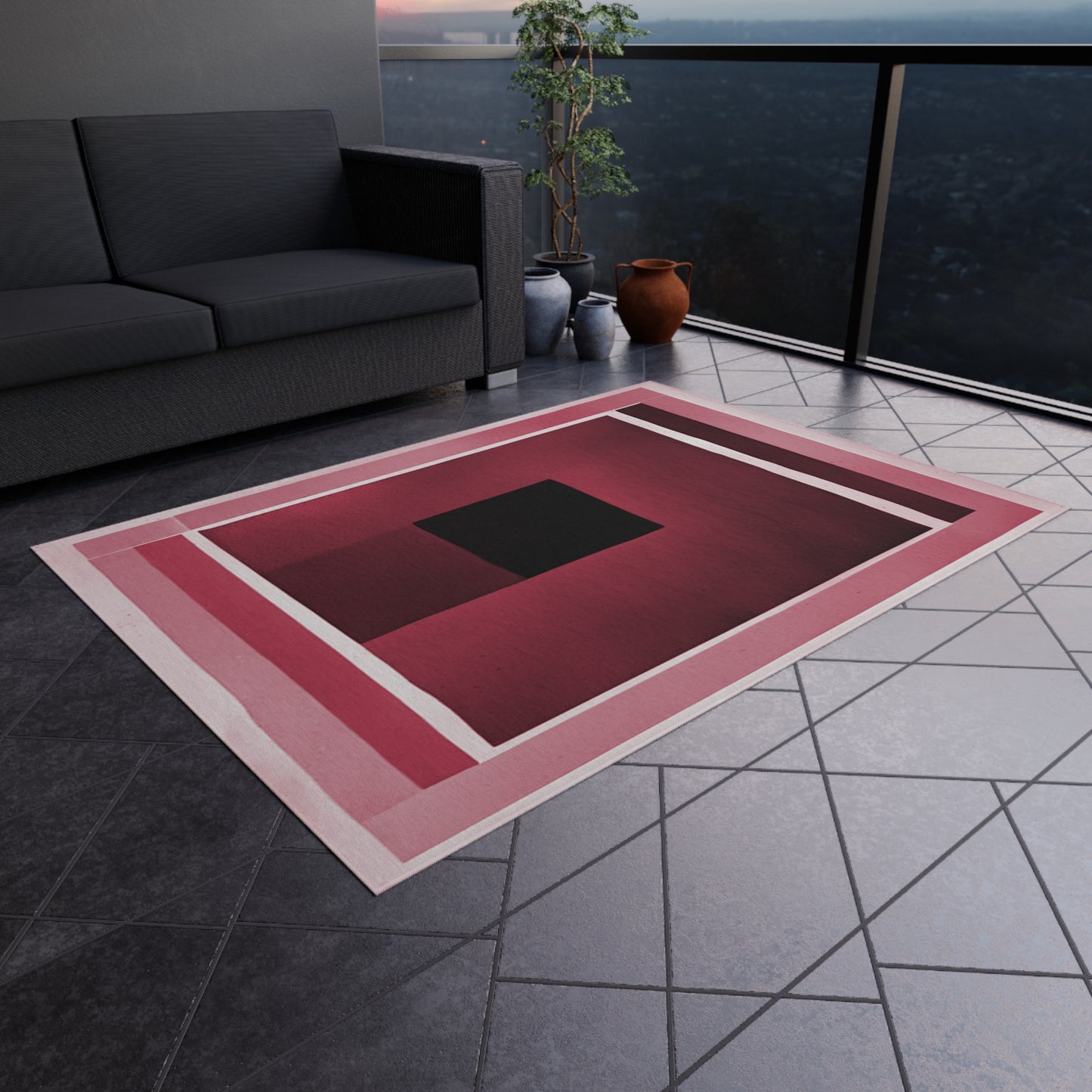 Red Shadow Outdoor Rug, 60" x 84"