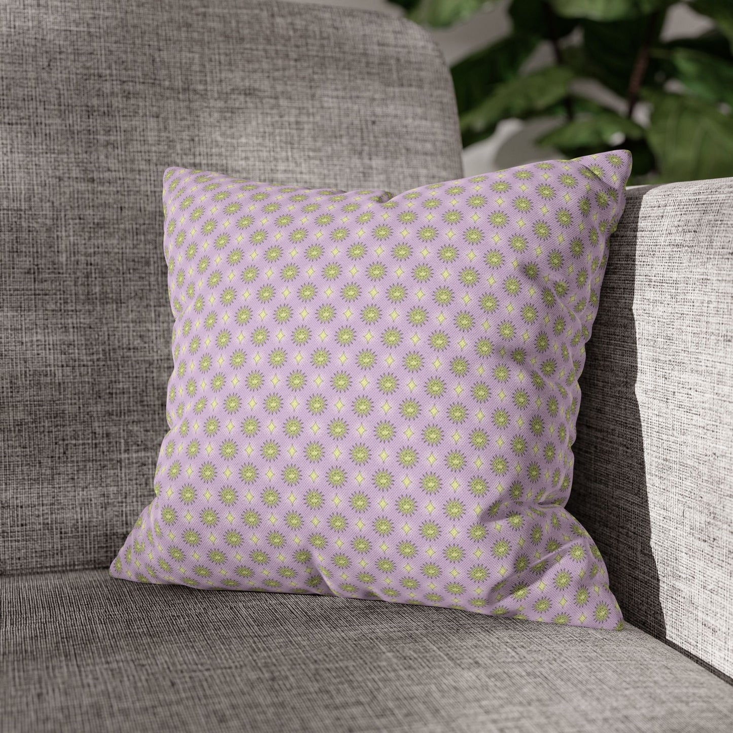 Magenta Star-crossed Bodies Spun Polyester Square Pillowcase, 14" x 14"