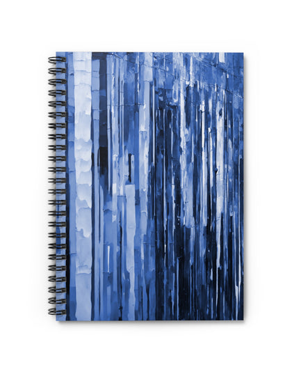 Striped Deep Blue Spiral Notebook - Ruled Line, 6" x 8", 118 pages