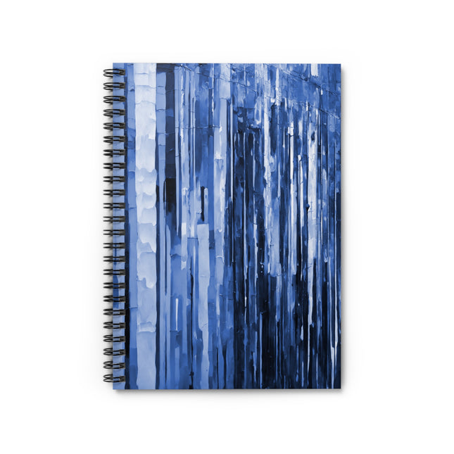 Striped Deep Blue Spiral Notebook - Ruled Line, 6" x 8", 118 pages