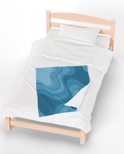 Sky Blue Wavey Velveteen Plush Blanket, 30" x 40"