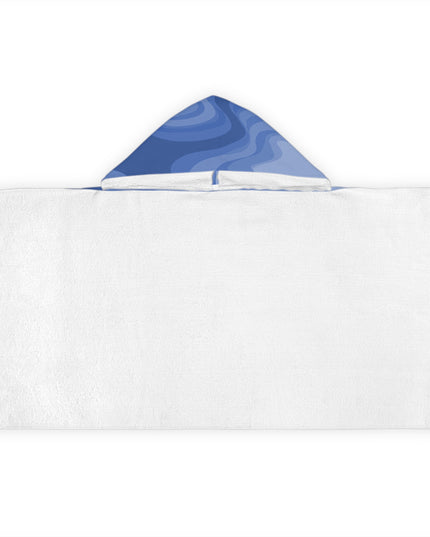 Deep Blue Wavey Youth Hooded Towel, 24" x 48"