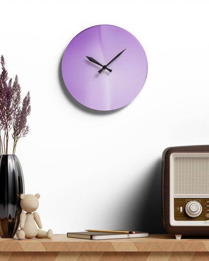 Soft Lavender Fade Acrylic Wall Clock, Round or Square, 10.75" x 10.75"