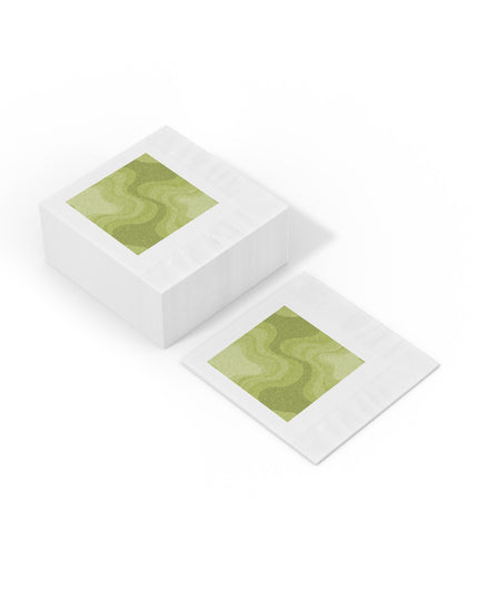 Lemon Wavey White Coined Napkins, 4.8" x 4.8"