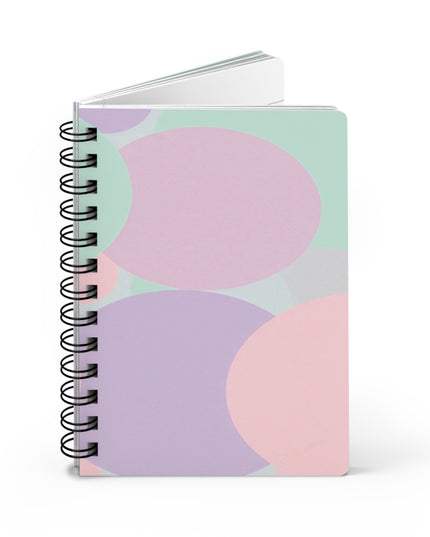 Pastel Peach and Soft Green Patches Spiral Bound Journal, 5" x 7" 150 pages
