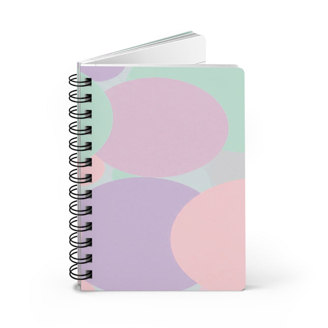 Pastel Peach and Soft Green Patches Spiral Bound Journal, 5" x 7" 150 pages
