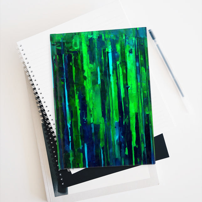 Striped Blue Green 5" x 7" Journal - 128 Blank pages