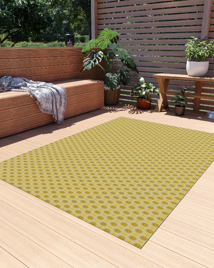 Lemongrass Star-crossed Bodies Outdoor Rug, 60" x 84"