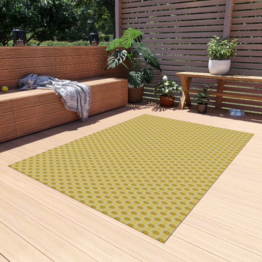 Lemongrass Star-crossed Bodies Outdoor Rug, 60" x 84"