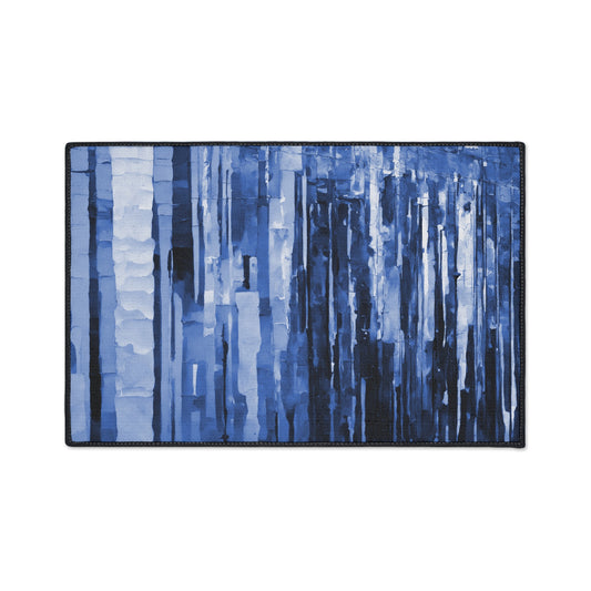 Striped Deep Blue 18" x 27" Heavy Duty Floor Mat