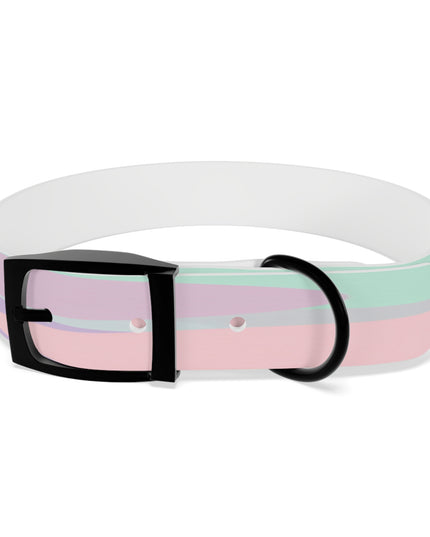 Pastel Peach and Soft Green Patches Medium Dog Collar