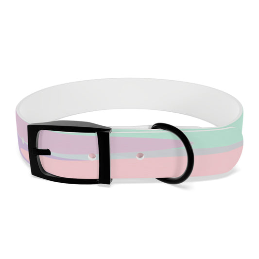 Pastel Peach and Soft Green Patches Medium Dog Collar