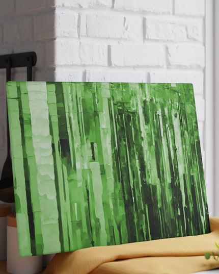 Striped Mint 11" x 15" Glass Cutting Board