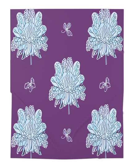 Blue Floral Butterflies Baby Swaddle 30″×40″ Blanket