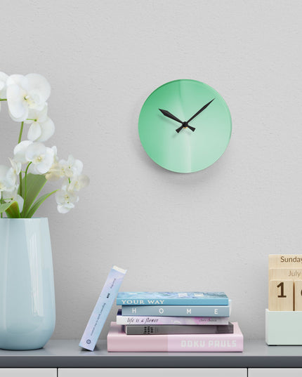 Mint Fade Acrylic Round Wall Clock, 8" x 8"