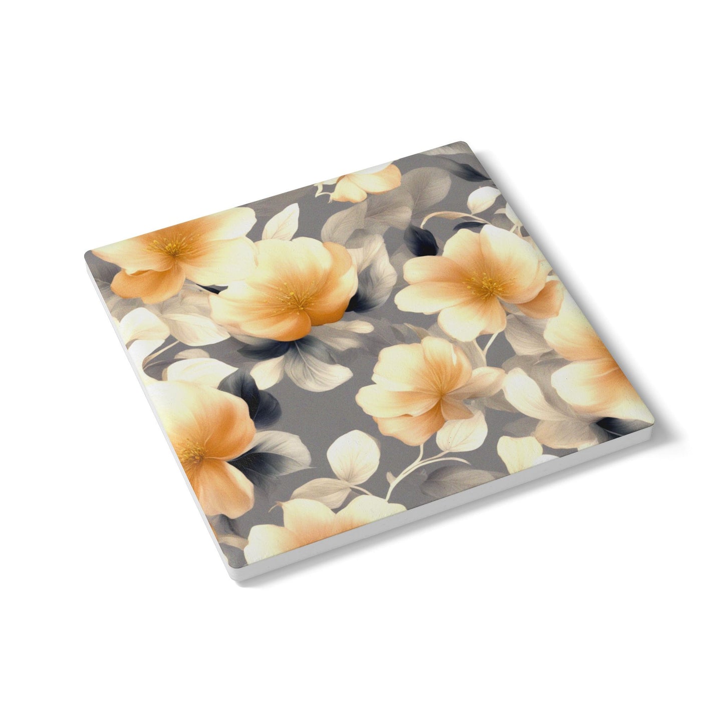 Soft Blossom Floral Bunch Square Ceramic Coaster, 4" x 4"