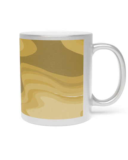 Brown Wavey 11 oz Metallic Mug (Silver\Gold)